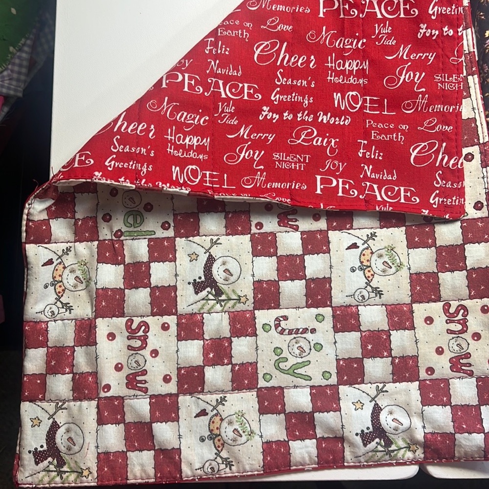 two sided Christmas table mats